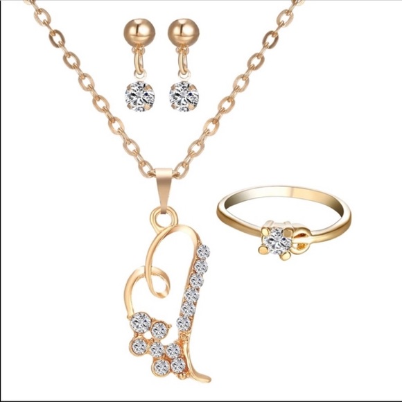 NWT Romantic heart Necklace earrings and ring - Picture 5 of 5